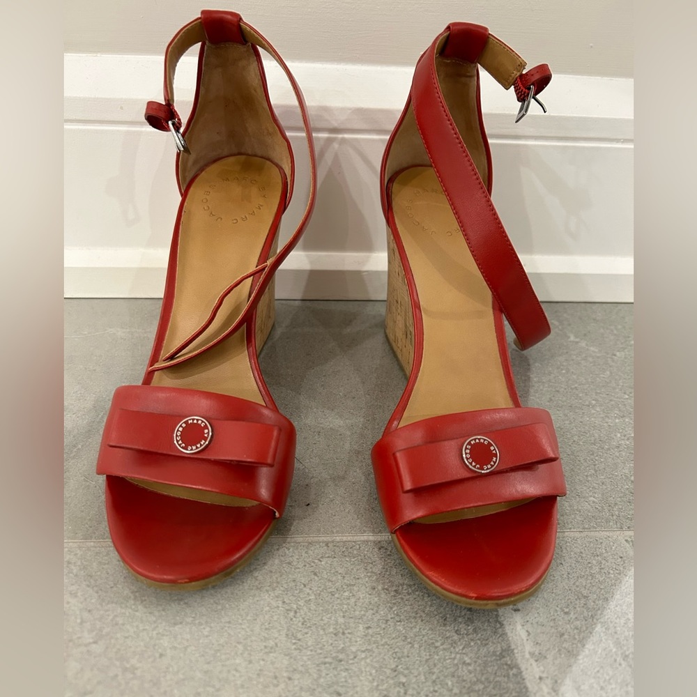 Marc Jacobs red platform sandals